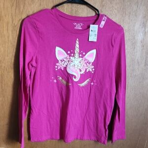 The Children's Place Fuchsia Unicorn Long Sleeve Tee